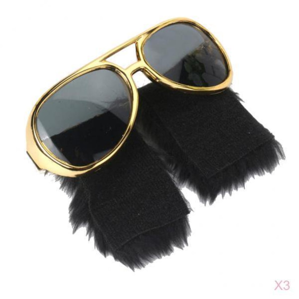 3x Gafas De Sol Barba Mostachos 70s Presley Disfraz Fiestas 3x Gafas De Sol Barba Mostachos 70s Presley Disfraz Fiestas
